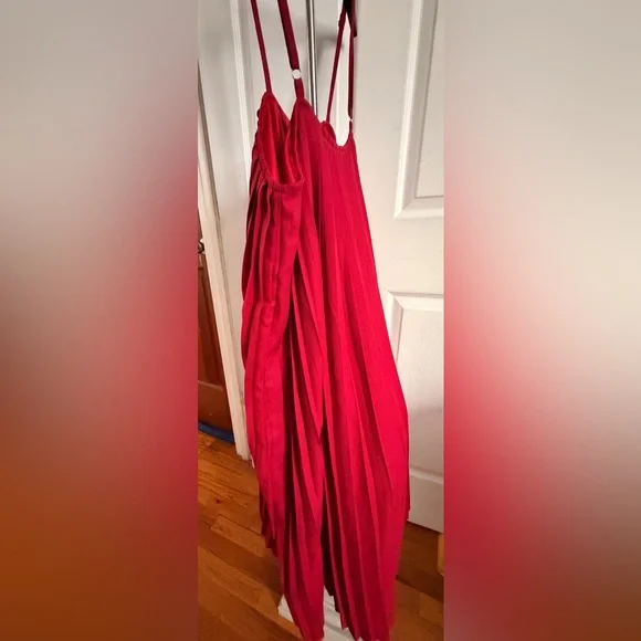 Red Pleated Dress - Picture 3 of 7